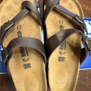 Birkenstock Dark Brown Leather Sandals